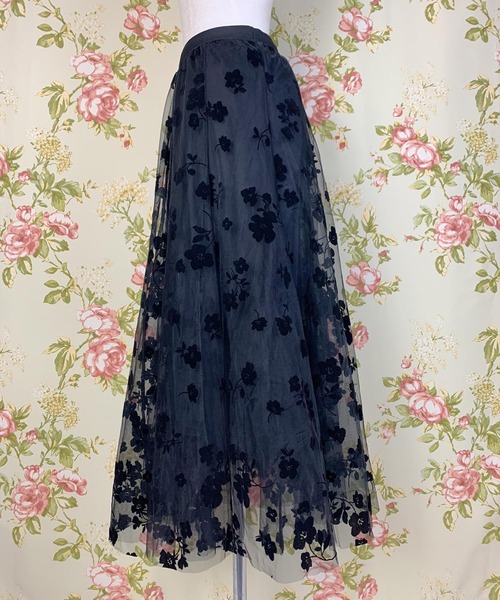 Clice de Paris(クリシェドゥパリス)の「K/フロッキーチュールSK(スカート・レディース・ブラック/ベージュ・ONESIZE)」の21枚目の写真