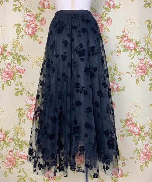 Clice de Paris(クリシェドゥパリス)の「K/フロッキーチュールSK(スカート・レディース・ブラック/ベージュ・ONESIZE)」の22枚目の写真