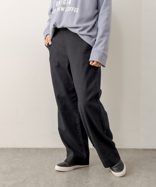 PUAL CE CIN（ピュアルセシン）の「綿麻ストレッチワイドパンツ（その他パンツ・レディース・ブラック/ベージュ/グレー/アイボリー・FREE）」の2枚目の写真