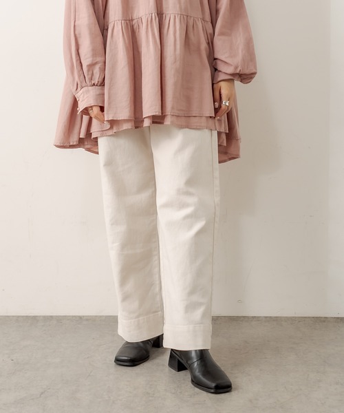 PUAL CE CIN（ピュアルセシン）の「綿麻ストレッチワイドパンツ（その他パンツ・レディース・ブラック/ベージュ/グレー/アイボリー・FREE）」の17枚目の写真