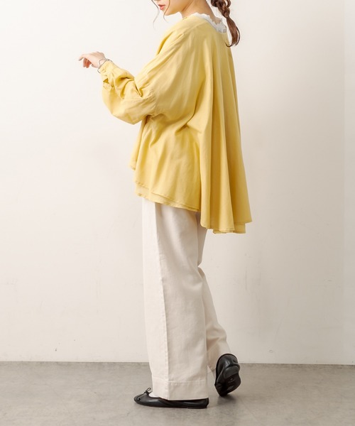 PUAL CE CIN（ピュアルセシン）の「綿麻ストレッチワイドパンツ（その他パンツ・レディース・ブラック/ベージュ/グレー/アイボリー・FREE）」の8枚目の写真