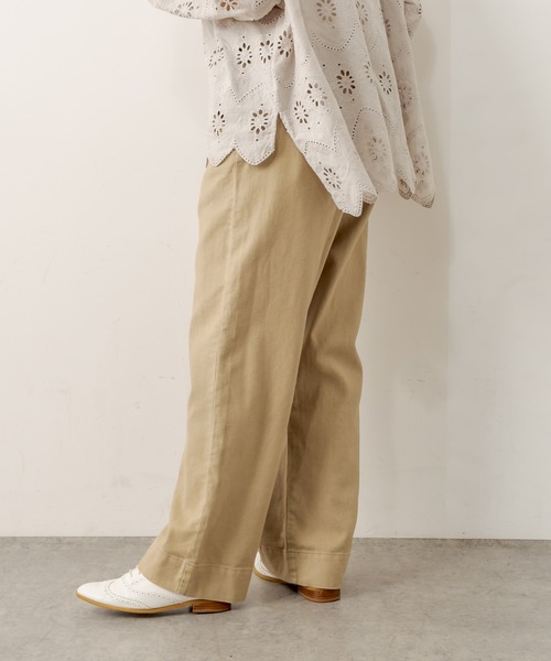 PUAL CE CIN（ピュアルセシン）の「綿麻ストレッチワイドパンツ（その他パンツ・レディース・ブラック/ベージュ/グレー/アイボリー・FREE）」の11枚目の写真