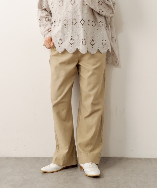 PUAL CE CIN（ピュアルセシン）の「綿麻ストレッチワイドパンツ（その他パンツ・レディース・ブラック/ベージュ/グレー/アイボリー・FREE）」の5枚目の写真