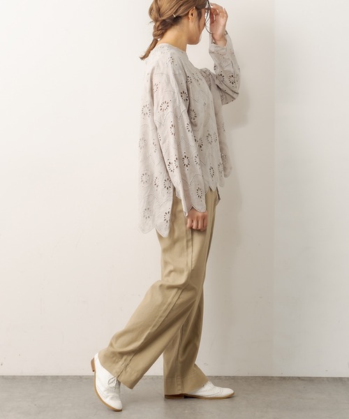 PUAL CE CIN（ピュアルセシン）の「綿麻ストレッチワイドパンツ（その他パンツ・レディース・ブラック/ベージュ/グレー/アイボリー・FREE）」の18枚目の写真