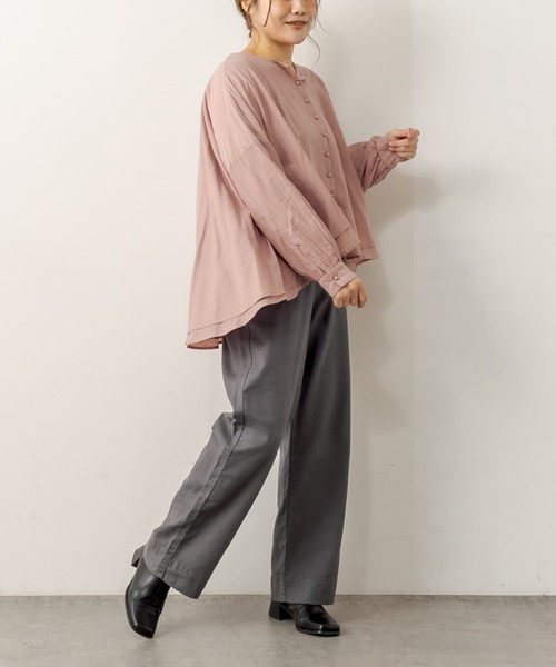 PUAL CE CIN（ピュアルセシン）の「綿麻ストレッチワイドパンツ（その他パンツ・レディース・ブラック/ベージュ/グレー/アイボリー・FREE）」の9枚目の写真