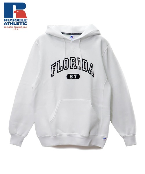 Russell Athletic(ラッセルアスレティック)の「RUSSELL ATHLETIC 裏起毛カレッジパーカー(M1)(パーカー・メンズ・ホワイト/ブラック/ネイビー/レッド/オートミール・MEDIUM/LARGE/X-LARGE)」の1枚目の写真