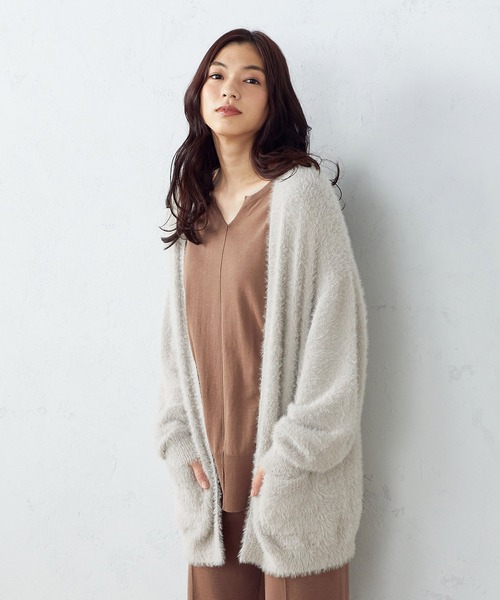 COMME CA ISM(コムサイズム)の「フェザーヤーン カーディガン(カーディガン/ボレロ・レディース・オレンジ/グレイッシュベージュ/チャコール・FREE)」の8枚目の写真