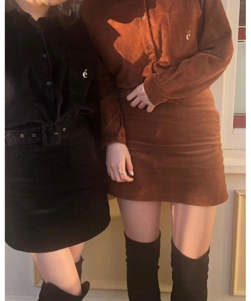 epine（エピヌ）の「corduroy belt mini skirt（スカート・レディース・ブラウン・S/M）」の5枚目の写真