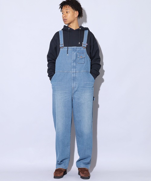 BIG MAC（ビッグマック）の「BIG MAC/ビッグマック DENIM OVERALL オーバーオール デニム ワイドシルエット（サロペット/オーバーオール・メンズ・ワンウォッシュ/ブルー・L/M）」の2枚目の写真