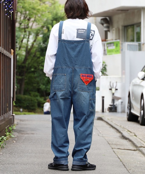 BIG MAC（ビッグマック）の「BIG MAC/ビッグマック DENIM OVERALL オーバーオール デニム ワイドシルエット（サロペット/オーバーオール・メンズ・ワンウォッシュ/ブルー・L/M）」の4枚目の写真