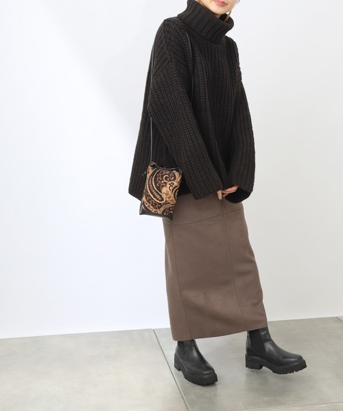 COLONY 2139（コロニートゥーワンスリーナイン）の「【洗えるニット】ウール混ロービングニット(アゼタートルネック)（ニット/セーター・レディース・ブラック/アイボリー/モカ・FREE）」の10枚目の写真