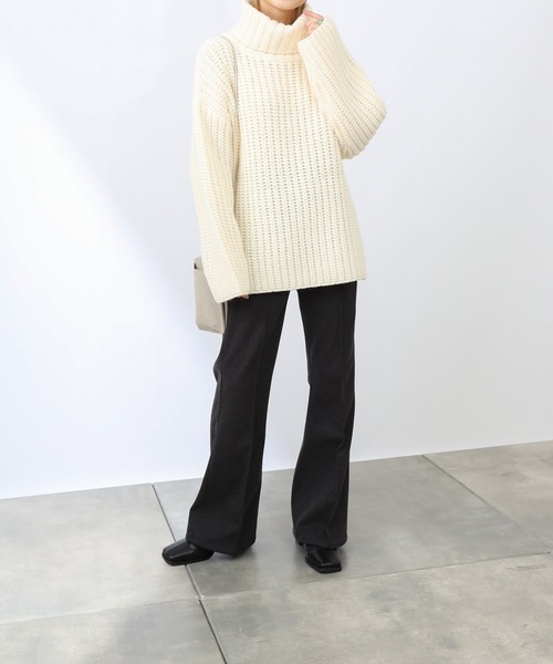 COLONY 2139（コロニートゥーワンスリーナイン）の「【洗えるニット】ウール混ロービングニット(アゼタートルネック)（ニット/セーター・レディース・ブラック/アイボリー/モカ・FREE）」の22枚目の写真