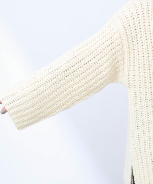 COLONY 2139（コロニートゥーワンスリーナイン）の「【洗えるニット】ウール混ロービングニット(アゼタートルネック)（ニット/セーター・レディース・ブラック/アイボリー/モカ・FREE）」の11枚目の写真