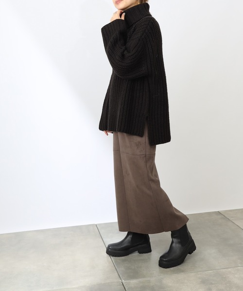 COLONY 2139（コロニートゥーワンスリーナイン）の「【洗えるニット】ウール混ロービングニット(アゼタートルネック)（ニット/セーター・レディース・ブラック/アイボリー/モカ・FREE）」の18枚目の写真