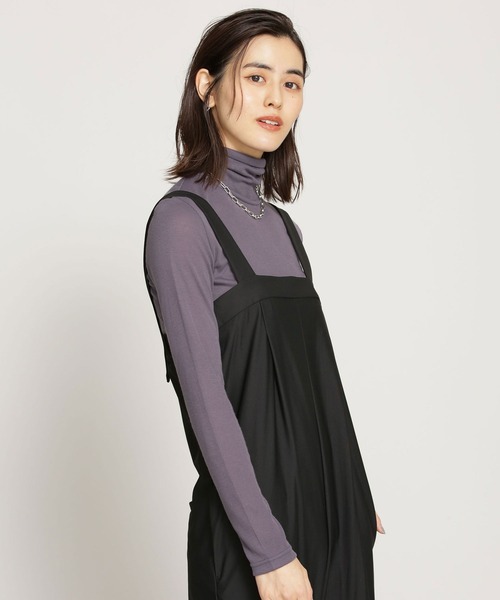 NANO universe(ナノユニバース)の「WEB限定/シアータートルネックトップス 長袖(Tシャツ/カットソー・レディース・ピンクベージュ/ライラック/ブルーグレー/イエロー/ホワイト/ブラック/ミント・FREE)」の21枚目の写真