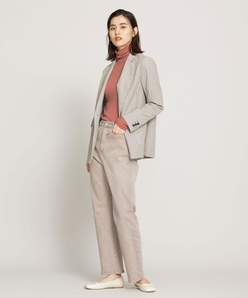 NANO universe(ナノユニバース)の「WEB限定/シアータートルネックトップス 長袖(Tシャツ/カットソー・レディース・ピンクベージュ/ライラック/ブルーグレー/イエロー/ホワイト/ブラック/ミント・FREE)」の9枚目の写真