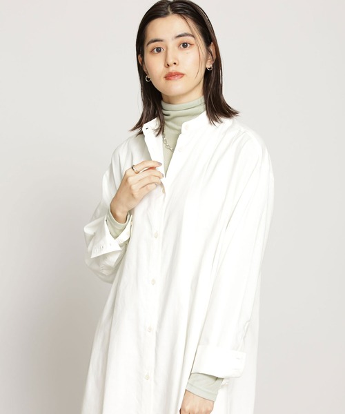 NANO universe(ナノユニバース)の「WEB限定/シアータートルネックトップス 長袖(Tシャツ/カットソー・レディース・ピンクベージュ/ライラック/ブルーグレー/イエロー/ホワイト/ブラック/ミント・FREE)」の22枚目の写真