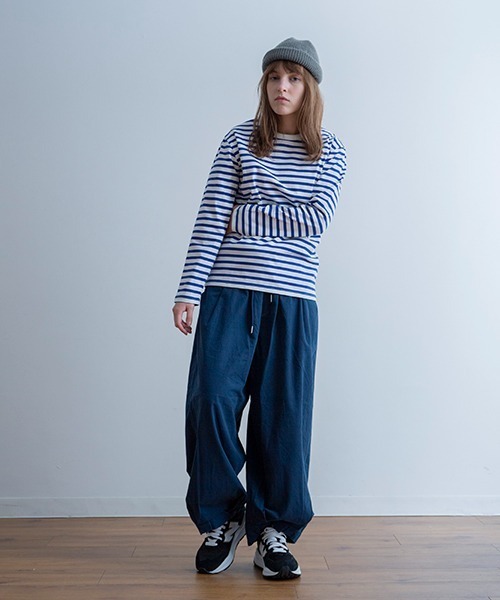 A.U.G. relaxing(オーグリラクシング)の「A.U.G. relaxing ボーダー クルーネック ロンT (MADE IN JAPAN)(Tシャツ/カットソー・メンズ・ライトベージュ/オリーブ/グレー/ブラック/ブルー・4/2/3/1)」の15枚目の写真