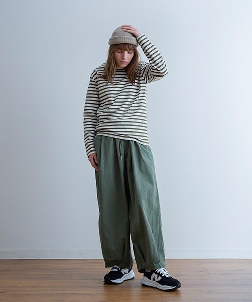 A.U.G. relaxing(オーグリラクシング)の「A.U.G. relaxing ボーダー クルーネック ロンT (MADE IN JAPAN)(Tシャツ/カットソー・メンズ・ライトベージュ/オリーブ/グレー/ブラック/ブルー・4/2/3/1)」の13枚目の写真