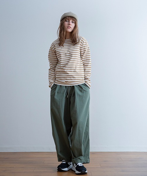 A.U.G. relaxing(オーグリラクシング)の「A.U.G. relaxing ボーダー クルーネック ロンT (MADE IN JAPAN)(Tシャツ/カットソー・メンズ・ライトベージュ/オリーブ/グレー/ブラック/ブルー・4/2/3/1)」の11枚目の写真