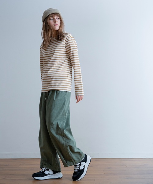 A.U.G. relaxing(オーグリラクシング)の「A.U.G. relaxing ボーダー クルーネック ロンT (MADE IN JAPAN)(Tシャツ/カットソー・メンズ・ライトベージュ/オリーブ/グレー/ブラック/ブルー・4/2/3/1)」の12枚目の写真