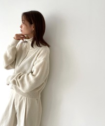 CANAL JEAN | via j(ヴィアジェイ) ハーフジップワッフルニット(ニット/セーター)
