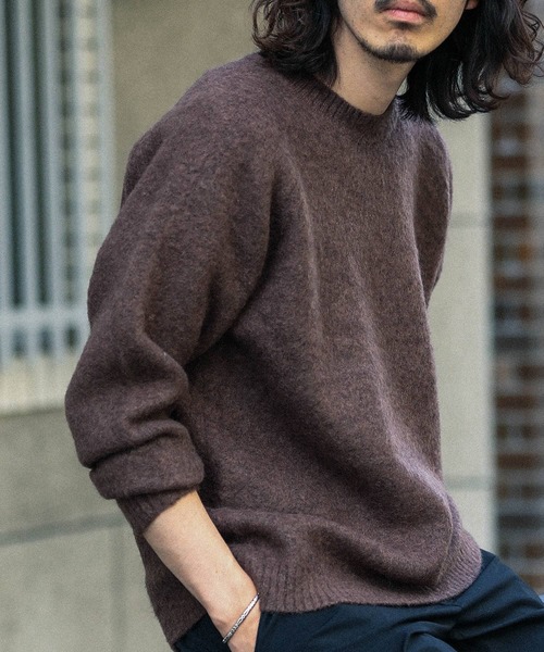 URBAN RESEARCH Sonny Label(アーバンリサーチサニーレーベル)の「モヘヤ混ニットプルオーバー(ニット/セーター・メンズ・ブラウン/ベージュ系その他/グリーン系その他/ネイビー・MEDIUM/LARGE)」の18枚目の写真