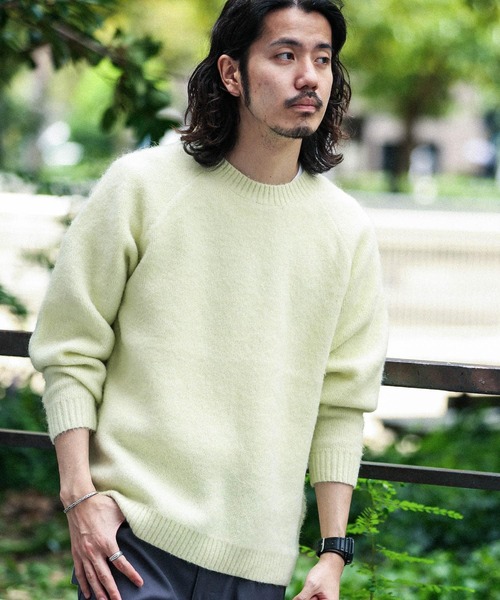 URBAN RESEARCH Sonny Label(アーバンリサーチサニーレーベル)の「モヘヤ混ニットプルオーバー(ニット/セーター・メンズ・ブラウン/ベージュ系その他/グリーン系その他/ネイビー・MEDIUM/LARGE)」の1枚目の写真