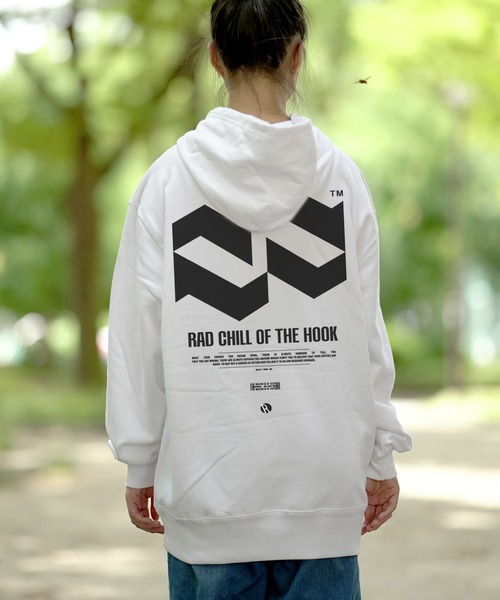 RAD CHILL OFF THE HOOK(ラッドチルオブザフック)の「RAD CHILL OFF THE HOOK ラッドチルオブザフック RHOMBUS LOGO パーカー(パーカー・レディース・ホワイト/ブラック/杢グレー・MEDIUM/LARGE)」の10枚目の写真