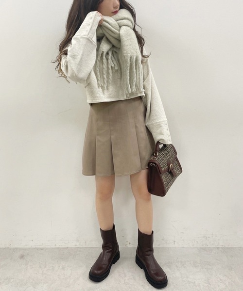 one after another NICE CLAUP（ワンアフターアナザーナイスクラップ）の「フリンジマフラー（マフラー・レディース・アイボリー/グレー/パープル/イエロー/モカ・FREE）」の22枚目の写真