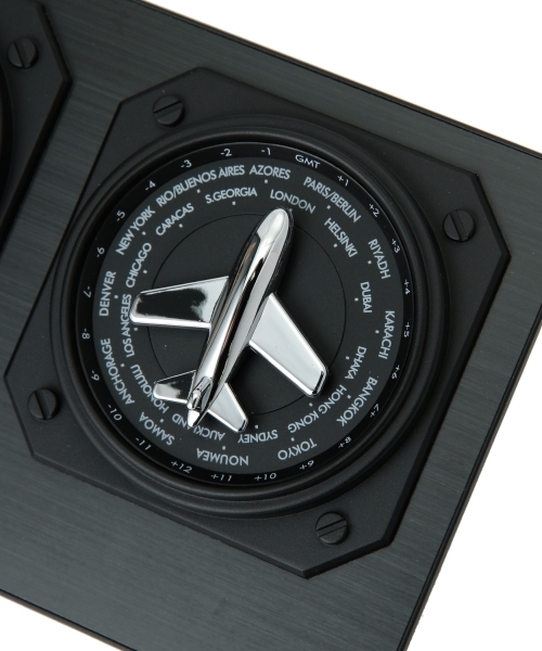 IDEA LABEL(イデアレーベル)の「IDEA LABEL / ワールドタイム クロック(置時計・シルバー/ブラック・ONE SIZE)」の11枚目の写真