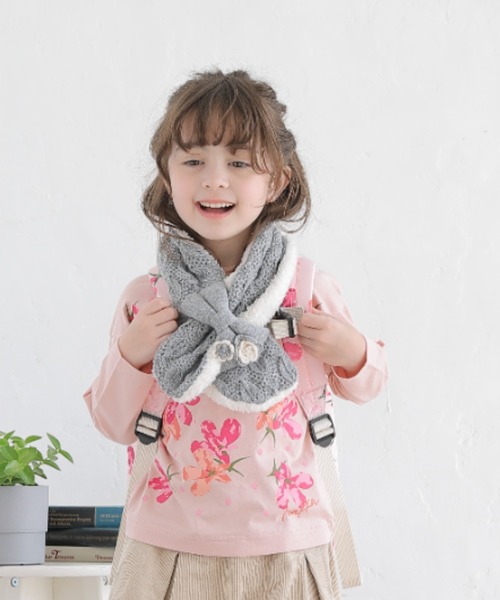 HAKKA KIDS（ハッカキッズ）の「リボンモチーフ付きボアマフラー 