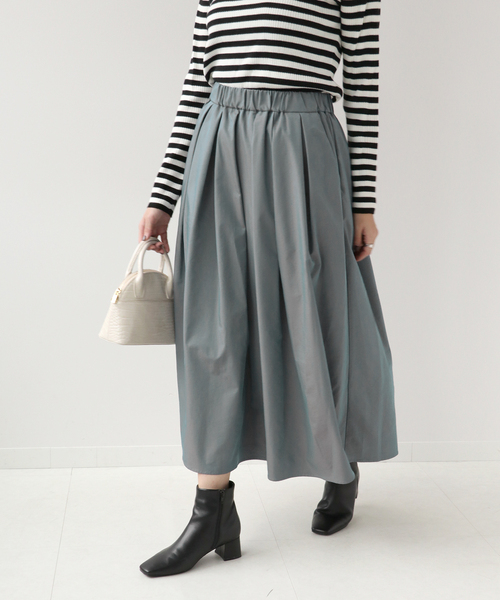 Simplicite(サンプリシテ)の「《追加》ソフトタッチ タフタスカート◆(スカート・レディース・ブラック/ピンク/ブルー系その他/ベージュ・FREE)」の4枚目の写真