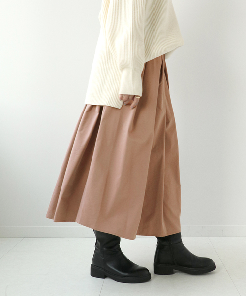Simplicite(サンプリシテ)の「《追加》ソフトタッチ タフタスカート◆(スカート・レディース・ブラック/ピンク/ブルー系その他/ベージュ・FREE)」の1枚目の写真