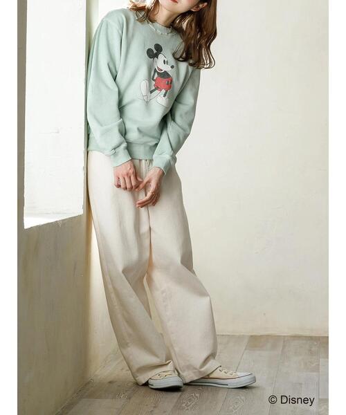SLURR（スラ―）の「ミッキーマウス/裏毛トップス（スウェット・レディース・ホワイト/ミント/ピンク/ベージュ・FREE）」の22枚目の写真