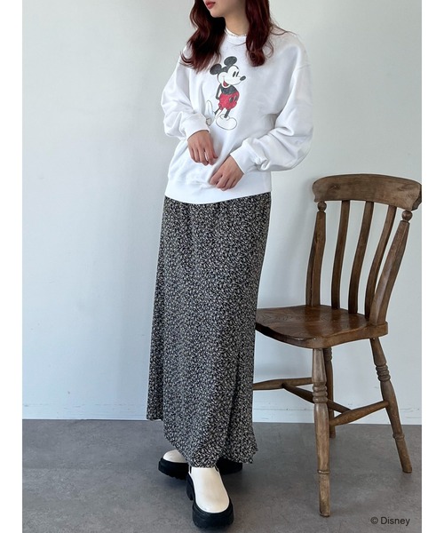 SLURR（スラ―）の「ミッキーマウス/裏毛トップス（スウェット・レディース・ホワイト/ミント/ピンク/ベージュ・FREE）」の6枚目の写真