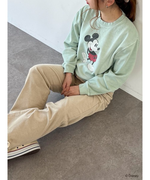 SLURR（スラ―）の「ミッキーマウス/裏毛トップス（スウェット・レディース・ホワイト/ミント/ピンク/ベージュ・FREE）」の14枚目の写真