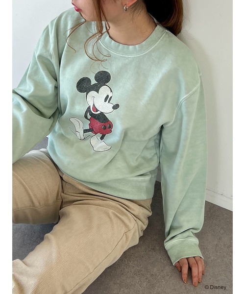 SLURR（スラ―）の「ミッキーマウス/裏毛トップス（スウェット・レディース・ホワイト/ミント/ピンク/ベージュ・FREE）」の13枚目の写真