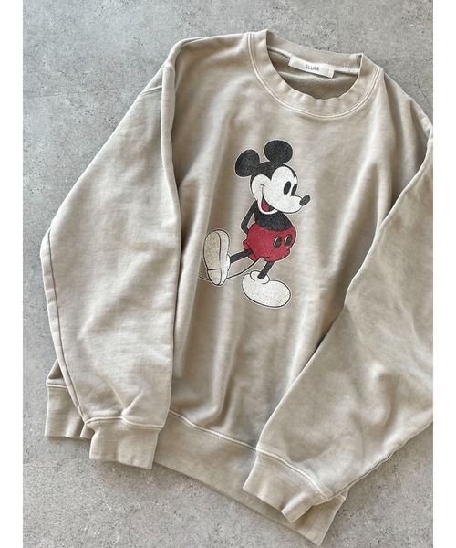 SLURR（スラ―）の「ミッキーマウス/裏毛トップス（スウェット・レディース・ホワイト/ミント/ピンク/ベージュ・FREE）」の5枚目の写真