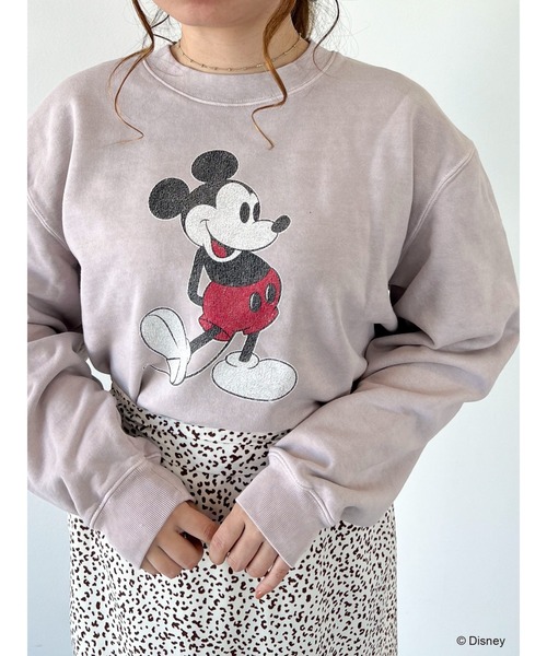 SLURR（スラ―）の「ミッキーマウス/裏毛トップス（スウェット・レディース・ホワイト/ミント/ピンク/ベージュ・FREE）」の7枚目の写真