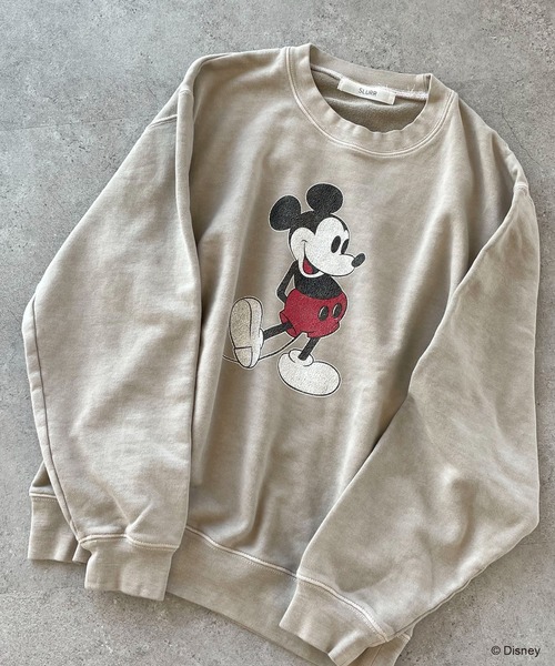 SLURR（スラ―）の「ミッキーマウス/裏毛トップス（スウェット・レディース・ホワイト/ミント/ピンク/ベージュ・FREE）」の17枚目の写真
