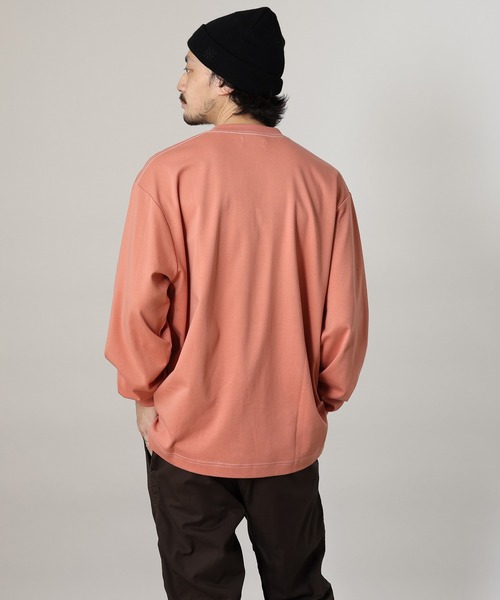 CIAOPANIC TYPY(チャオパニックティピー)の「コットンシルケット カラーステッチロングT-shirt(Tシャツ/カットソー・メンズ・ブラック/サンドベージュ/サーモンピンク/アイボリー・X-LARGE/LARGE/SMALL/MEDIUM)」の7枚目の写真