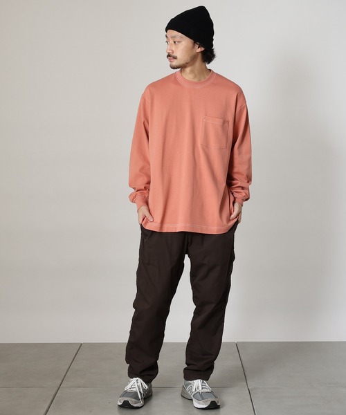 CIAOPANIC TYPY(チャオパニックティピー)の「コットンシルケット カラーステッチロングT-shirt(Tシャツ/カットソー・メンズ・ブラック/サンドベージュ/サーモンピンク/アイボリー・X-LARGE/LARGE/SMALL/MEDIUM)」の8枚目の写真