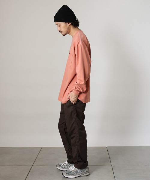 CIAOPANIC TYPY(チャオパニックティピー)の「コットンシルケット カラーステッチロングT-shirt(Tシャツ/カットソー・メンズ・ブラック/サンドベージュ/サーモンピンク/アイボリー・X-LARGE/LARGE/SMALL/MEDIUM)」の9枚目の写真