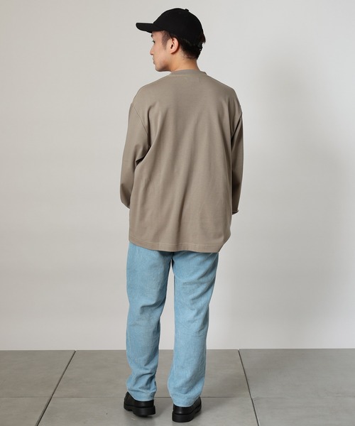 CIAOPANIC TYPY(チャオパニックティピー)の「コットンシルケット カラーステッチロングT-shirt(Tシャツ/カットソー・メンズ・ブラック/サンドベージュ/サーモンピンク/アイボリー・X-LARGE/LARGE/SMALL/MEDIUM)」の16枚目の写真