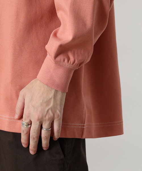 CIAOPANIC TYPY(チャオパニックティピー)の「コットンシルケット カラーステッチロングT-shirt(Tシャツ/カットソー・メンズ・ブラック/サンドベージュ/サーモンピンク/アイボリー・X-LARGE/LARGE/SMALL/MEDIUM)」の19枚目の写真