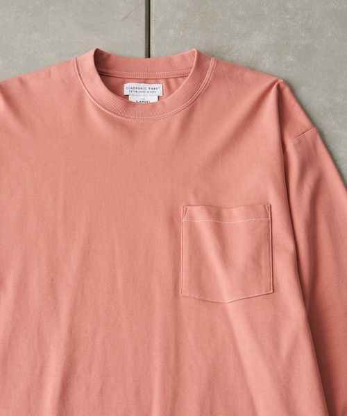 CIAOPANIC TYPY(チャオパニックティピー)の「コットンシルケット カラーステッチロングT-shirt(Tシャツ/カットソー・メンズ・ブラック/サンドベージュ/サーモンピンク/アイボリー・X-LARGE/LARGE/SMALL/MEDIUM)」の22枚目の写真