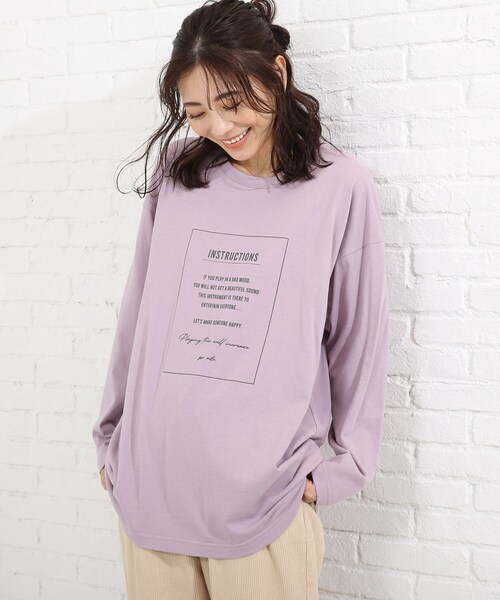 SHOO・LA・RUE（シューラルー）の「◆プリントロンT（Tシャツ/カットソー・レディース・ブラック/ナチュラル/ベビーピンク・03/02/04）」の3枚目の写真