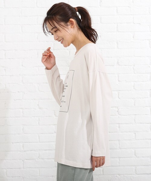 SHOO・LA・RUE（シューラルー）の「◆プリントロンT（Tシャツ/カットソー・レディース・ブラック/ナチュラル/ベビーピンク・03/02/04）」の10枚目の写真