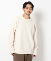 ◆フェードカラー モールニットクルーネック